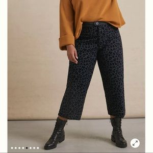 Maeve by Anthropologie Black Leopard Print Pants